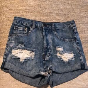 Tobi High Waisted denim shorts